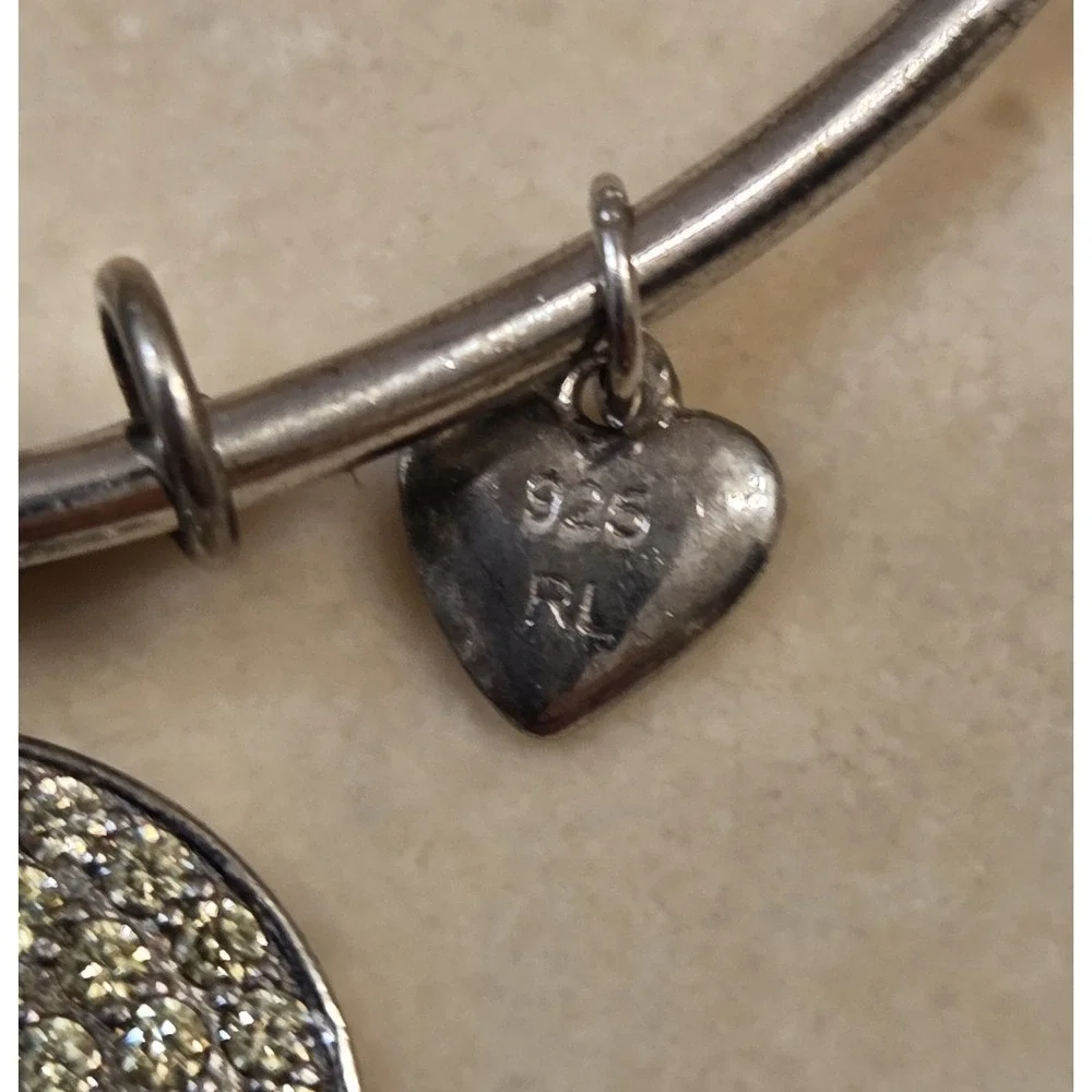 Vintage‎ Sterling Silver Ralph Lauren Inspirational Bangle Charm Bracelet 7.5